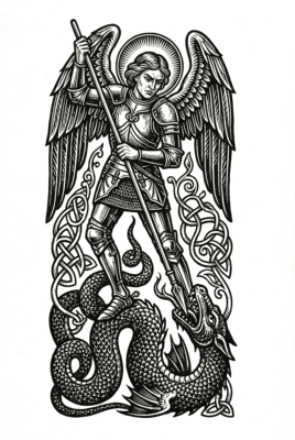 St. Michael the Archangel casting down the dragon